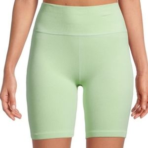 NWT Calvin Klein Performance High-Rise Ribbed Bike Shorts Sz M Key Lime Green